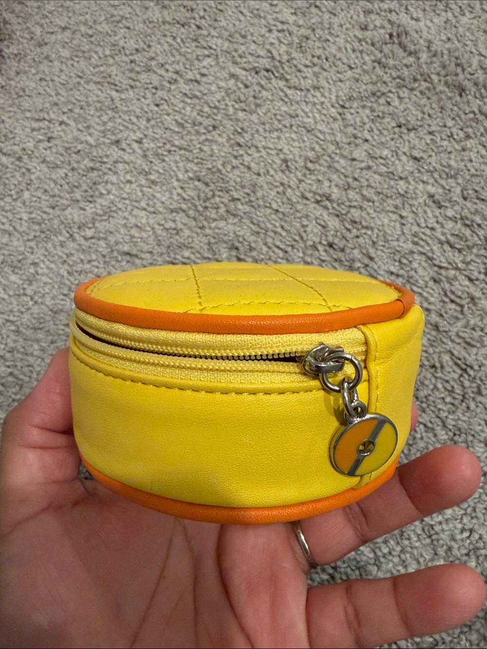 Talbots Yellow and Orange Round Jewelry Case - Women Bags